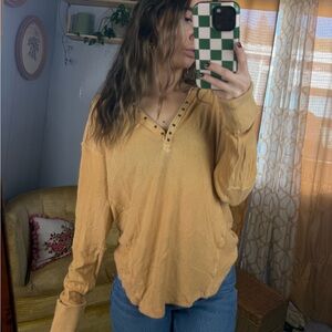 We The Free // long sleeve mustard yellow top